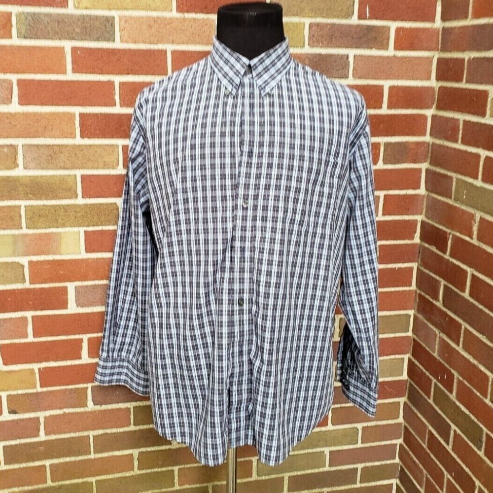 DOCKERS Size XL Men's Long Sleeve Shirt Classic Fit Stain Defender No Wrinkles